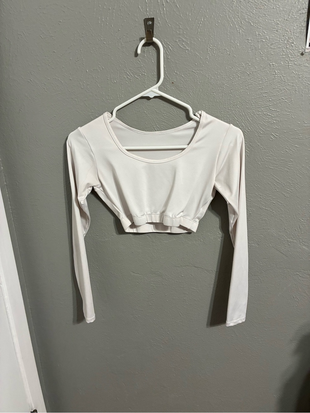 Varsity white Long-Sleeve Crop Top